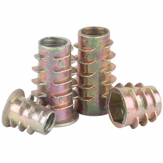 Yanyang Furniture Écrou d'insertion en bois en alliage de zinc plaqué zinc M10